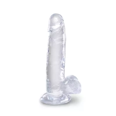 Дилдо с тестиси King Cock Clear 18 см