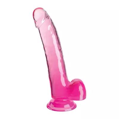 Дилдо с тестиси King Cock Clear 23 см