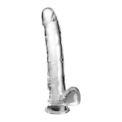 Дилдо с тестиси King Cock Clear 28 см