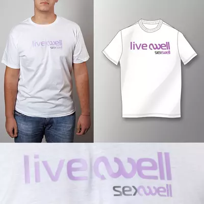 Мъжка бяла тениска - live well