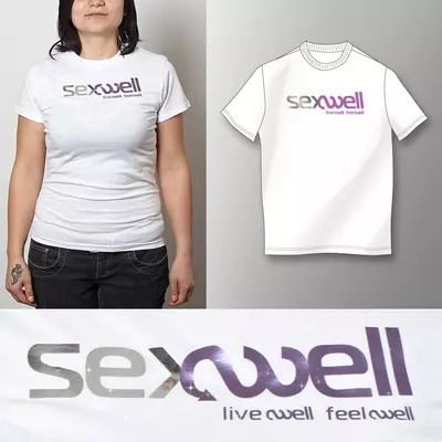 Дамска бяла тениска с блестящ надпис