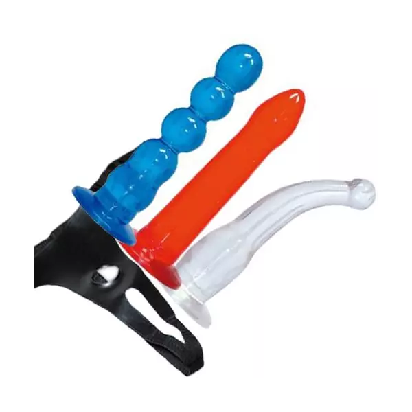 Комплект пенис колани "STRAP COLOR" 3 бр. сменяеми